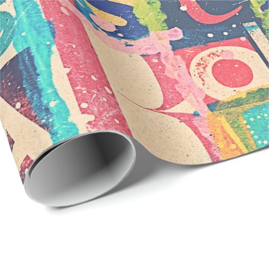 Collage Wrapping oder Decoupage Paper Geschenkpapier (Rolleneckpunkt)