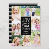 Collage wünscht Urlaubsfotokarte - Schwarz Feiertagskarte (Vorne/Hinten)