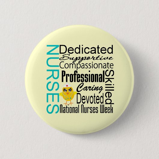 Collage zur Erkennung von Krankenschwestern - Woch Button (Vorderseite)