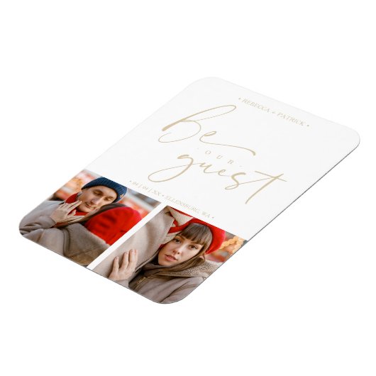 Collage Zwei Fotos sind unsere romantische Hochzei Magnet (Linke Seite)