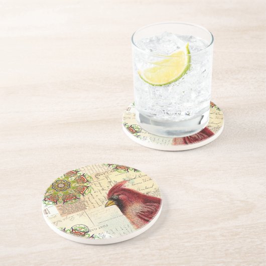 Collaged Old Papers and Kardinal Sandstein Untersetzer (Seite)