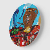 Collagen-Kunst StillLife Naturemort Pop-Kunst-Wand Große Wanduhr (Winkel)