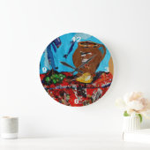 Collagen-Kunst StillLife Naturemort Pop-Kunst-Wand Große Wanduhr (Zuhause)