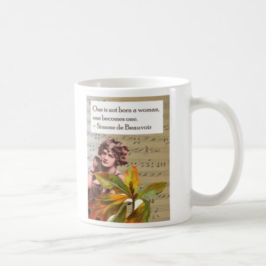 Collagen-Tasse Simone de Beauvoir Quote Kaffeetasse (Rechts)