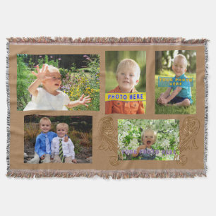 Collagethrow-Decke mit IHREN 5 Fotos Decke