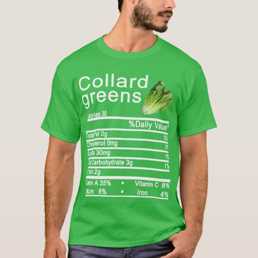 Collard Green Nutrition Facts Erntedank T-Shirt (Vorderseite)