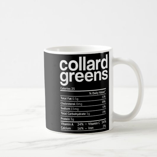 Collard Greens Nutrition Facts Funny Thanksgiving  Kaffeetasse (Rechts)