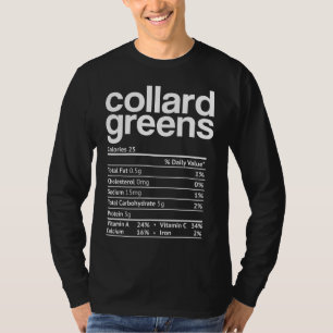 Collard Grüntöne Nutrition Facts Funny Erntedank T-Shirt