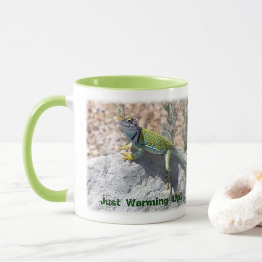 Collared Lizard Nah-up Fotografie Personalisiert Tasse (Mit Donut)