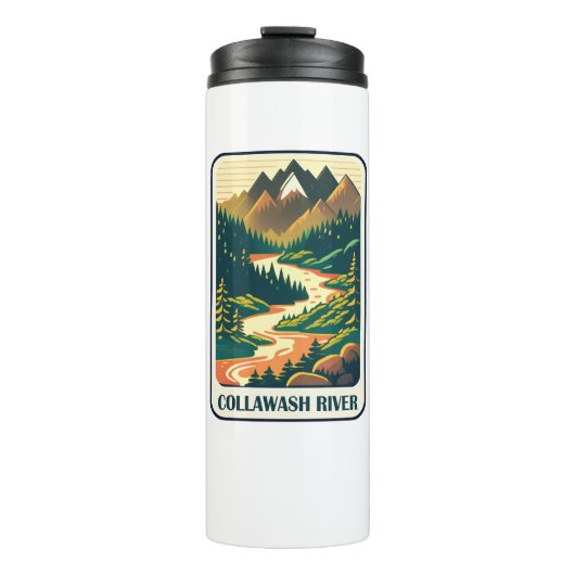 Collawash River Oregon Farben Thermosbecher (Vorderseite)