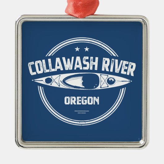 Collawash River Oregon Kajaking Ornament Aus Metall (Vorne)