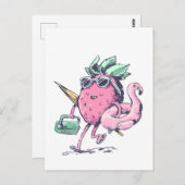 Colle Erdbeere Quadratischer Postkarte (Vorne/Hinten)