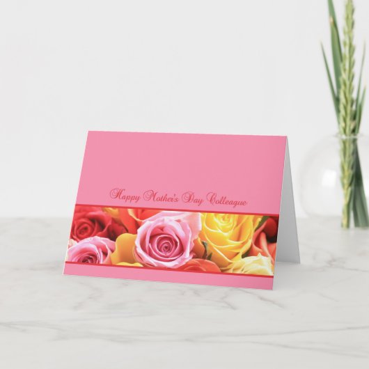 Colleague Happy Mother Day Rose Card Karte (Vorderseite)