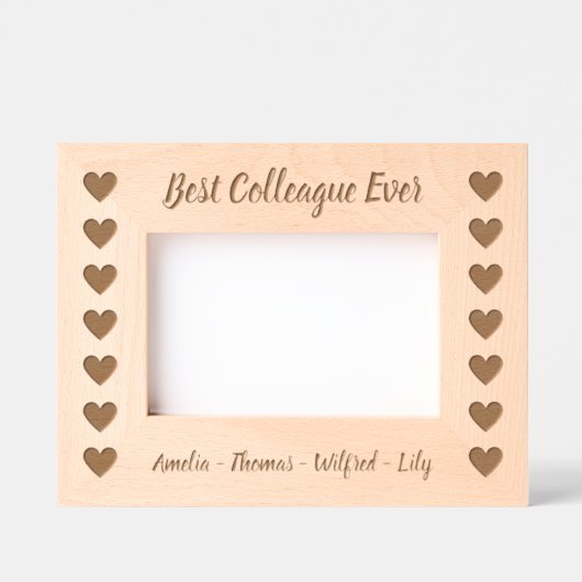 Colleague Heart Pattern Custom Holz Foto Rahmen (Vorderseite)