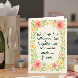Colleagues to Friends Farewell leaving card Karte