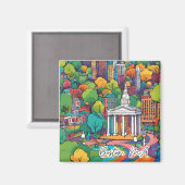 Collectible Funky City Magnet - Boston, MA (Vorderseite/Rückseite)
