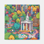 Collectible Funky City Magnet - Boston, MA (Vorne)