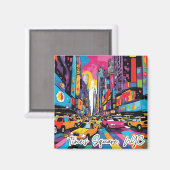 Collectible Funky City Magnet - Time's Square NYC (Vorderseite/Rückseite)