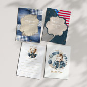 Denim Patchwork Rustic Chic Blue Jean Baby Shower Einladung