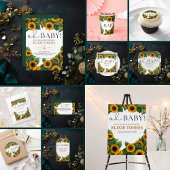 Oh Baby" Moderne elegante Sonnenblumendusche Einladung