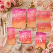 Hot Pink und Orange Abschluss Einladung