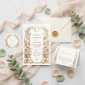 Elegant Blush Floral Wedding  Einladung