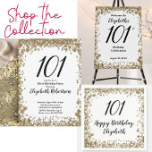 Elegant 101st Birthday Invitation For Her in Gold Einladung