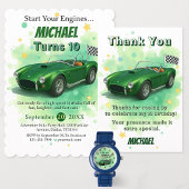 10 Jahre alt Geburtstagsparty Green Racing Car Serviette
