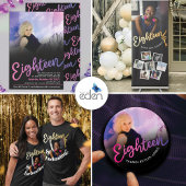 Eighteen 18th Birthday photo script gold key Pappbecher