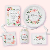 Elegantes Rosa Flora 30. Geburtstag Party Einladung