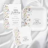 30. Geburtstag Boho Wildblumen Aquarellblume Pappbecher