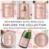 Rose Gold Glitzer 30. Geburtstag Monogramm Skript Dosenkühler