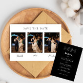 Minimalist Elegant Half Photo Modern boho Wedding Einladung