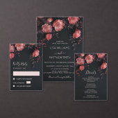  Dark Romantic Roses |  Wedding Photo Thank You Dankeskarte (Personalisiere diese Kollektion eines unabhängigen Creators.)