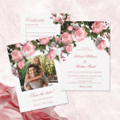 3D  Roses Wildflowers  Wedding RSVP Karte