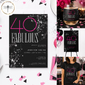 40 Fabelhaft Schwarze Pink Glam Funkelnde Geburtst Banner