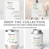 40. Geburtstag Golf Cheers Biere Minimales Party Pappteller