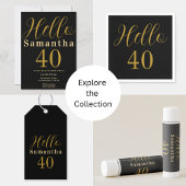 40. Geburtstagsschwarz-Gold-Geburtstagsparty Serviette