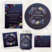 40. Geburtstag Personalisiert Moody Lila Blume Serviette