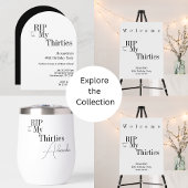 RIP 30s 40th Birthday Black White Minimal Party Einladung