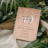 Girly Glitzer funkelt modernes 40. Party Pappteller