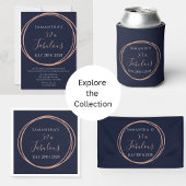 50. Geburtstag Navy Rose Gold Personalisiertes Par Dosenkühler