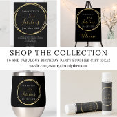 50. Geburtstagsschwarz-Gold-Geburtstagsparty Foliendrucke