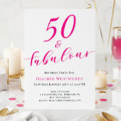 50 and Fabulous Fiftieth Birthday Hot Pink Address
