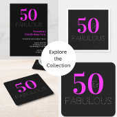 50 und fantastisch Neon Rosa Schwarze Party Serviette