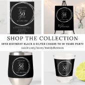 50th Birthday Welcome Cheers 50 Years Party Black Acrylschild