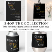 50. Geburtstag Cheers Beers Black Gold Party
