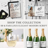 60 and Fabulous Sixtieth Birthday Elegant Script