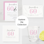 Personalisiert 60 und fabelhaft Modern Pink Birthd Pappteller