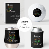 60. Geburtstag Golf Cheers Beers Black Gold Party